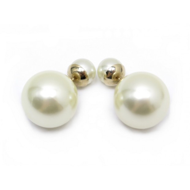 NEUF BOUCLES D'OREILLES CHRISTIAN DIOR TRIBALES PERLES & METAL EARRINGS 310€