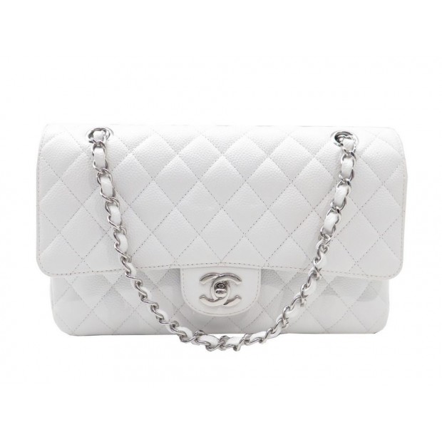 NEUF SAC A MAIN CHANEL CUIR MATELASSE BLANC 