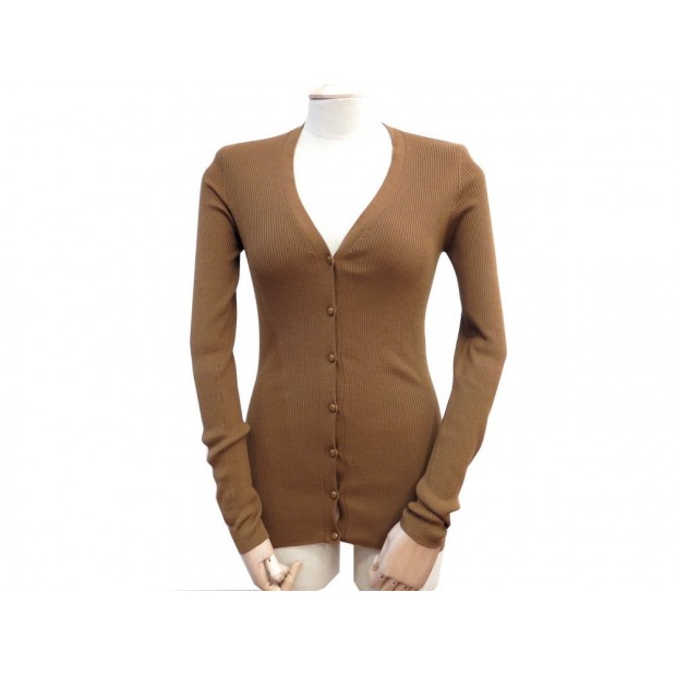 NEUF GILET LOUIS VUITTON CARDIGAN L 40 FEMME EN LAINE MARRON WOOL PULL 1500€