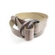 NEUF CEINTURE BOTTEGA VENETA 65 A 105CM CUIR DE CROCODILE BOUCLE EN ARGENT 1200€