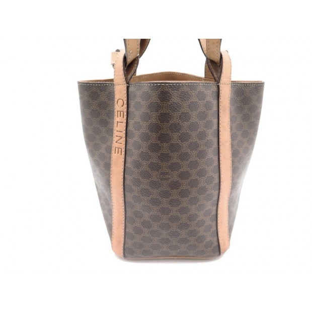 SAC A MAIN CELINE MINI CABAS SEAU TOILE MONOGRAMMEE & CUIR HAND BAG PURSE 790€