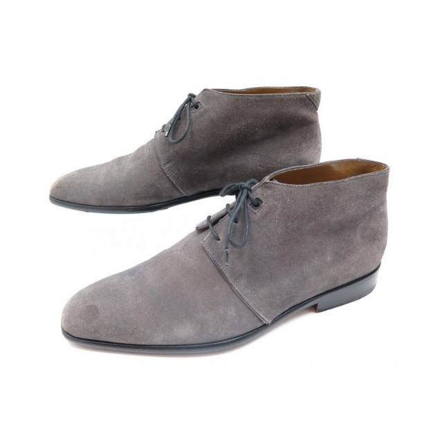 CHAUSSURES STEFANOBI CHUKKA 7.5 41.5 POCHON BERLUTI EN DAIM GRIS SHIOES 550€