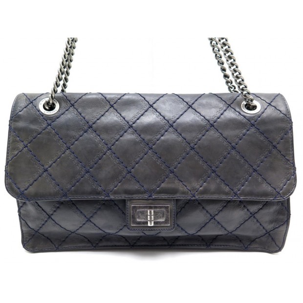 SAC A MAIN CHANEL MAXI MADEMOISELLE MATELASSE JUMBO EN CUIR BLEU HAND BAG 5420€