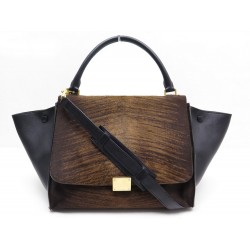 SAC A MAIN CELINE TRAPEZE MEDIUM EN CUIR POULAIN MARRON BROWN HAND BAG 2200€