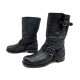 CHAUSSURES PHILIPP PLEIN BOTTINES MOTARD 37 EN CUIR NOIR BOOTS BLACK SHOES 1600