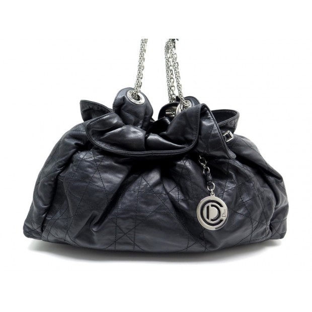 SAC A MAIN CHRISTIAN DIOR LE TRENTE CANNAGE CUIR NOIR TOTE HAND BAG BLACK 2415€