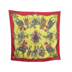 FOULARD HERMES LES FETES DU ROI SOLEIL CARRE EN SOIE JACQUARD BROCHEE SCARF 360€