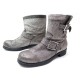 CHAUSSURES JIMMY CHOO BIKER 37.5 IT 38.5 FR BOTTINES EN CUIR ARGENTE BOOTS 950€