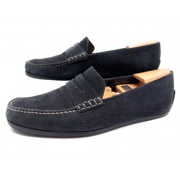 CHAUSSURES JM WESTON MOCASSINS D'ETE 9.5 DAIM LOAFERS 