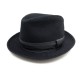 NEUF CHAPEAU HERMES FUNKY T 55 EN CACHEMIRE NOIR & CUIR DE CERF + BOITE HAT 355€