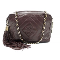 VINTAGE SAC A MAIN CHANEL CAMERA BANDOULIERE 22 CM EN CUIR MARRON HAND BAG 3600€