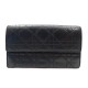 PORTEFEUILLE CHRISTIAN DIOR LADY EN CUIR MATELASSE NOIR WALLET BILLFOLD 550€