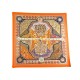 NEUF FOULARD HERMES AUX PORTES DU PALAIS CARRE SOIE ORANGE C. HENRY SCARF 360€