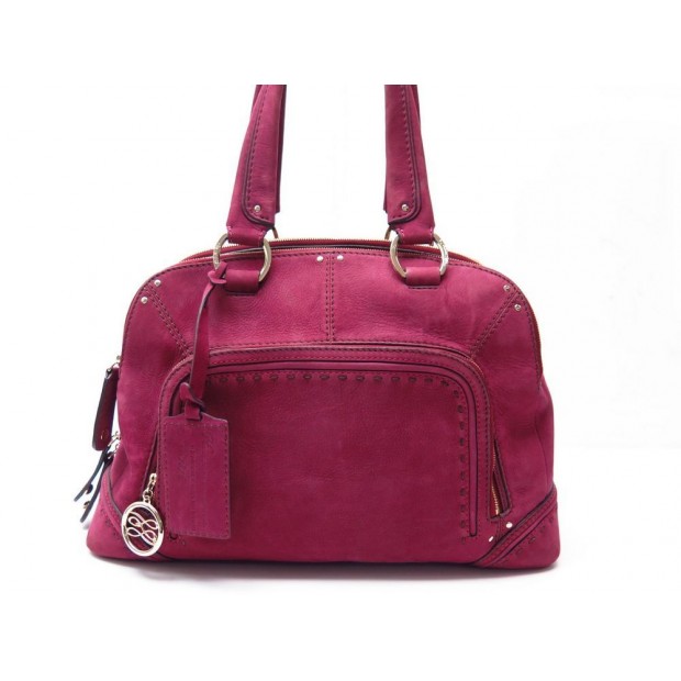 SAC A MAIN LANCEL MADEMOISELLE ADJANI A05151 CUIR NUBUCK ROSE FUSHIA BAG 1100€