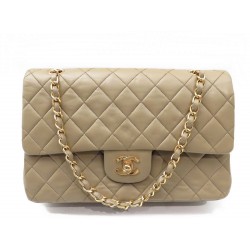 SAC A MAIN CHANEL 2.55 TIMELESS 26 CM EN CUIR MATELASSE BEIGE BAG PURSE 4260€