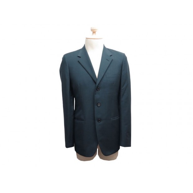 VESTE PRADA TAILLE 50 IT 48 FR M EN LAINE & MOHAIR BLEU VERT WOOL JACKET 1800€