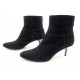 NEUF CHAUSSURES JIMMY CHOO KEELY BOTTINES BOOTS 37.5 IT 38.5 EN DAIM NOIR 545