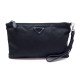 NEUF TROUSSE A MAQUILLAGE PRADA 2M312 TOILE NOIR POCHETTE SAC A MAIN CLUTCH 200 