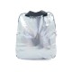 NEUF SAC A DOS JACK GOMME LAMI EN LIN ET CUIR ARGENTE SILVER BACKPACK 210€