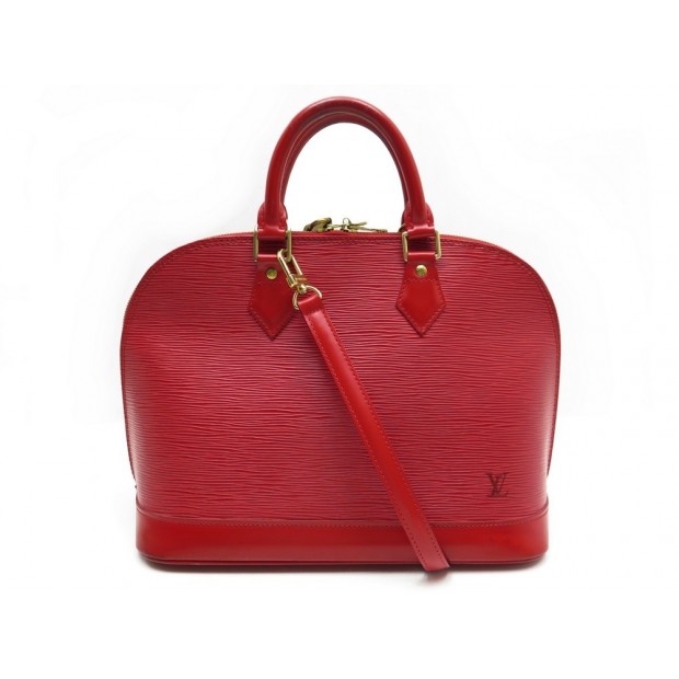 sac a main louis vuitton alma en cuir epi rouge pm