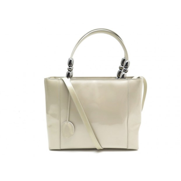 SAC A MAIN DIOR LADY MALICE PERLA GM EN CUIR VERNI BEIGE BANDOULIERE PURSE 1500€