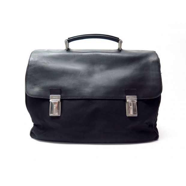 SACOCHE PRADA PORTE DOCUMENTS CARTABLE EN NYLON NOIR BLACK BUSINESS BAG 1200€