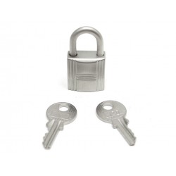 NEUF CADENAS HERMES H 120 EN ACIER BROSSE + 2 CLES POUR SAC KELLY BIRKIN PADLOCK