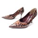 NEUF CHAUSSURES DOLCE & GABBANA ESCARPINS CUIR LEOPARD 37.5 IT 38.5 FR PUMP 545€