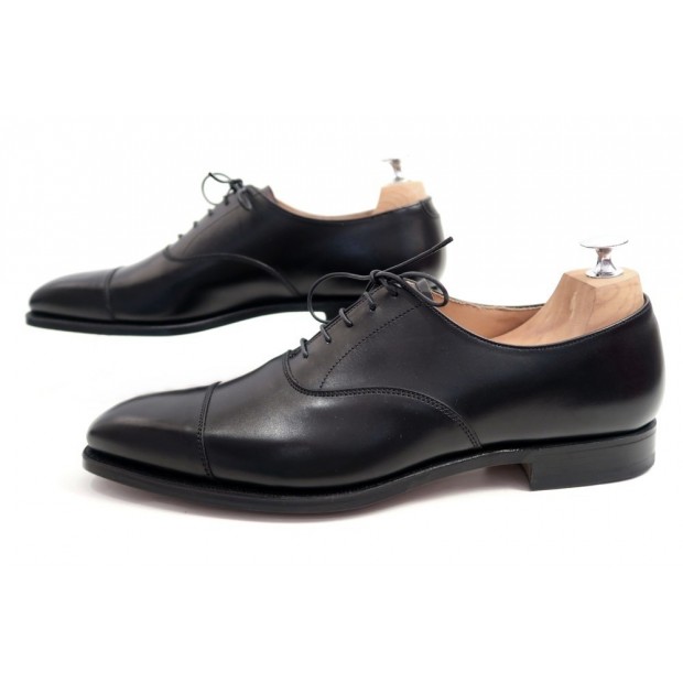 NEUF CHAUSSURES CROCKETT & JONES HALLAM RICHELIEU 9E 43 EN CUIR NOIR SHOES 495€