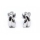 NEUF BOUCLES D'OREILLES POIRAY TRESSE 851010 EN OR BLANC 18K GOLD EARRINGS 1440€