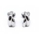 NEUF BOUCLE D'OREILLES POIRAY OR BLANC