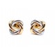NEUF BOUCLES D'OREILLES POIRAY TRESSE PUCES OR ROE & BLANC 18K EARRINGS 940€
