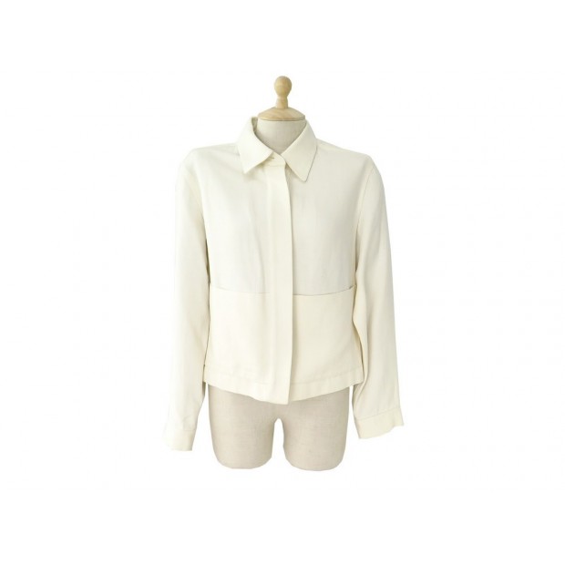 VESTE HERMES TAILLE 40 M EN LIN BLANC ECRU BLOUSON MANTEAU LINEN JACKET 3500€