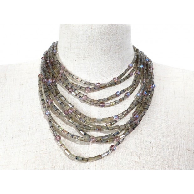 COLLIER YVES SAINT LAURENT EN PIERRE PRECIEUSE ARGENTE PRECIOUS STONE NECKLACE