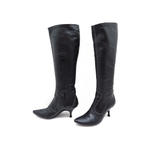 CHAUSSURES BOTTEGA VENETA 132883 BOTTES 39.5 IT 40.5 FR EN CUIR NOIR BOOTS 790