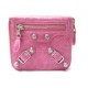 NEUF PORTEFEUILLE BALENCIAGA GIANT 12 186193 EN CUIR ROSE & ARGENT WALLET 450€