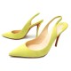 NEUF CHAUSSURES CHRISTIAN LOUBOUTIN 38.5 ESCARPINS VEAU VELOURS JAUNE SHOES 545€