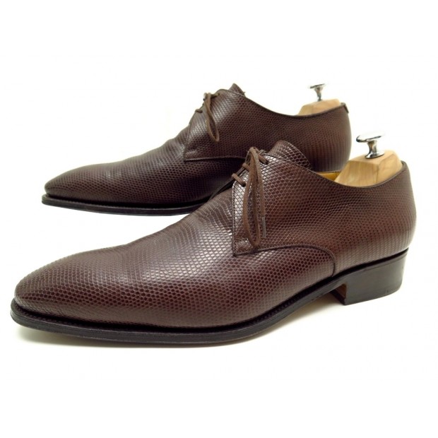 NEUF CHAUSSURES JM WESTON CONTI 3 OEILLETS 437 9D 43 EN CUIR DE LEZARD 1900€