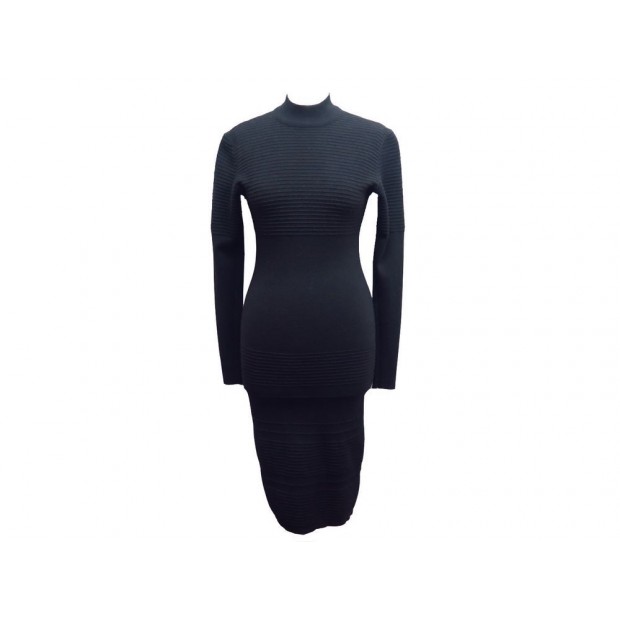 ROBE PRES DU CORPS ALAIA TAILLE 38 M EN LAINE NOIRE BLACK WOOL DRESS 2500€