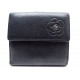 NEUF PORTEFEUILLE CHANEL CAMELIA EN CUIR CAVIAR NOIR PORTE MONNAIE WALLET 650€