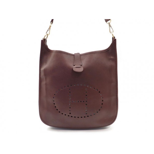 SAC A MAIN HERMES EVELYNE I MM CUIR CLEMENCE MARRON BROWN HAND BAG PURSE 2500€