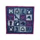 NEUF FOULARD HERMES LE BOUBOU H CARRE 65 COTON VIOLET + BLEU BOITE SCARF 280€