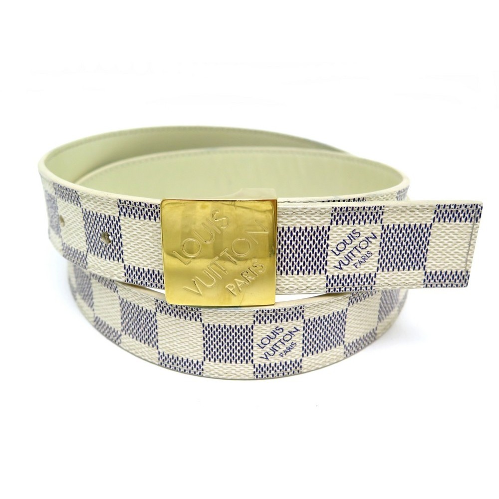 Ceinture Louis Vuitton Initiales pour homme en toile damier