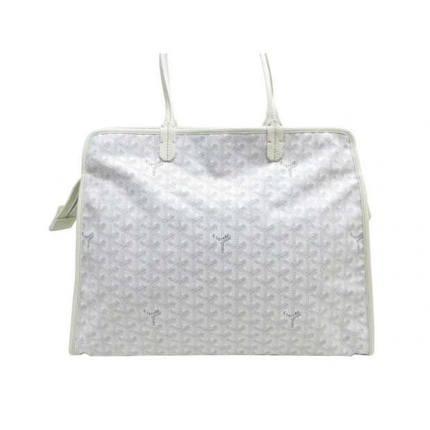 NEUF SAC A MAIN GOYARD HARDY PM LE CHAT CABAS EN TOILE BLANC POCHETTE BAG 1750€