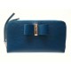 NEUF PORTEFEUILLE CHLOE NOEUD 3P0290-970 CUIR BLEU 