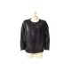 VESTE CHANEL BLOUSON P35814 EN SIMILI CUIR DE LEZARD T 44 XL NOIRE COAT JACKET