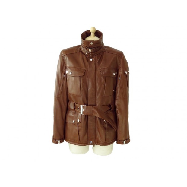 NEUF VESTE RALPH LAUREN SAHARIENNE 6 36 S MANTEAU BLOUSON EN CUIR JACKET 1650€