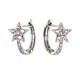 NEUF PAIRE BOUCLES D'OREILLES DJULA BO SINGLE STAR OR BLANC 18K DIAMANTS 1700€