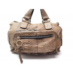 SAC A MAIN CHLOE BETTY SQUARE EN CUIR PYTHON TAUPE BROWN SNAKE HAND BAG 3645€