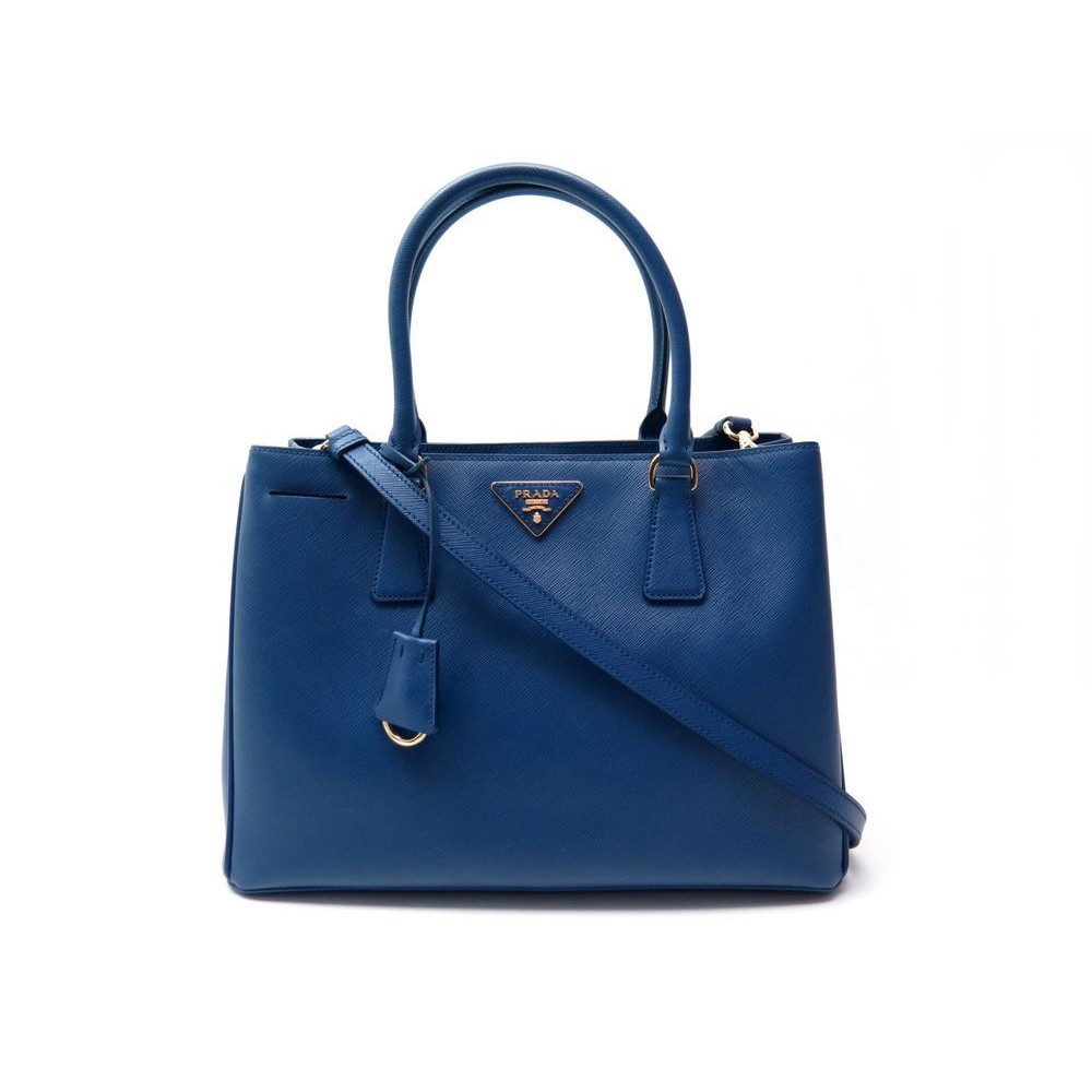 sac a main prada galleria cuir saffiano bleu